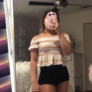 american eagle off the shoulder top